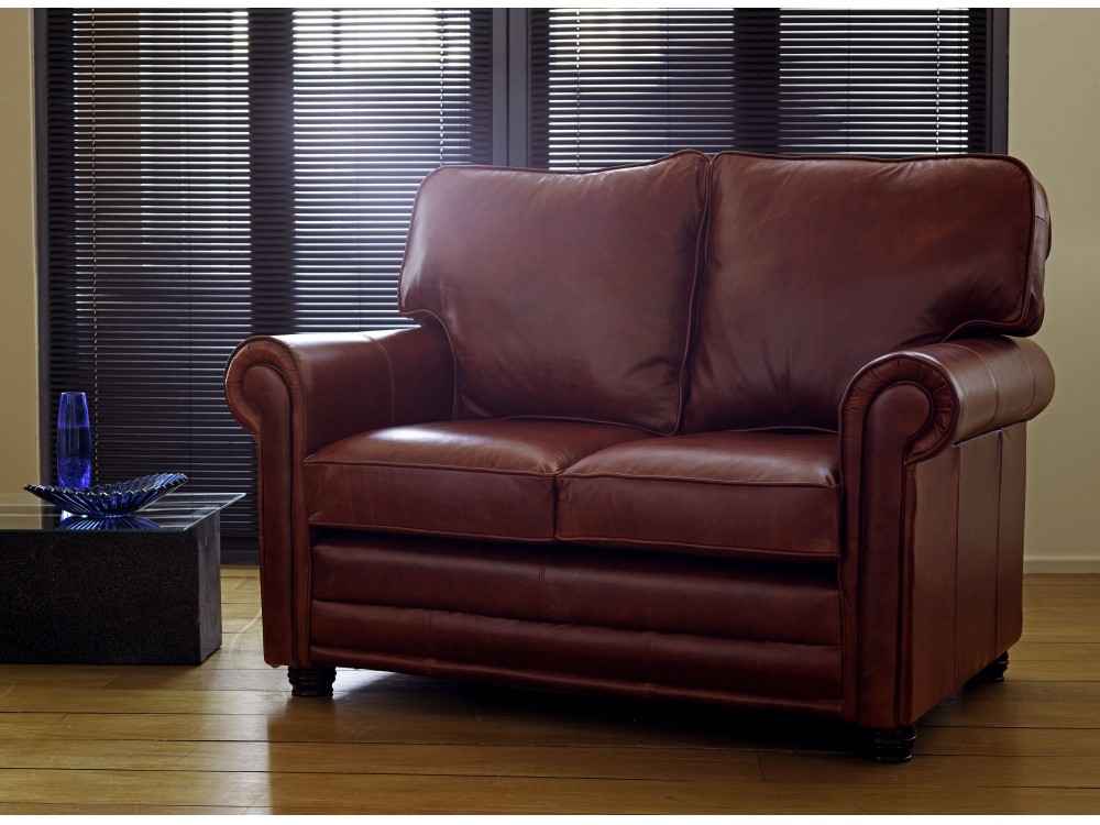 small traditional leather sofa