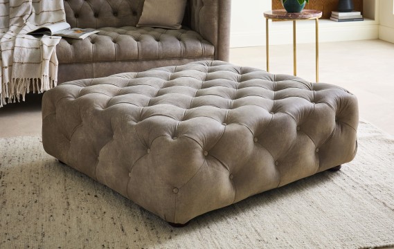 Lyme Deep Buttoned Footstool