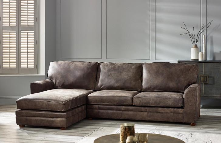 Liberty Leather Chaise Sofa Left Hand Facing | Leather Chaise Sofas