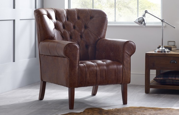 Oliver Leather Spoon Back Chair