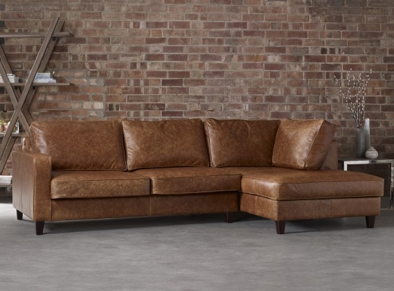 Drake Leather Chaise Sofa