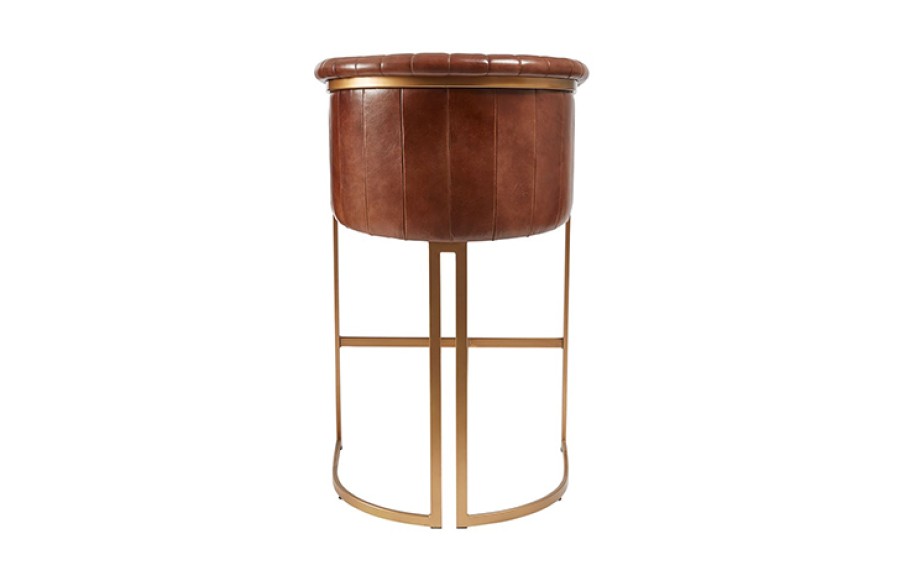 Old Fashioned Bar Stool - Pecan Leather