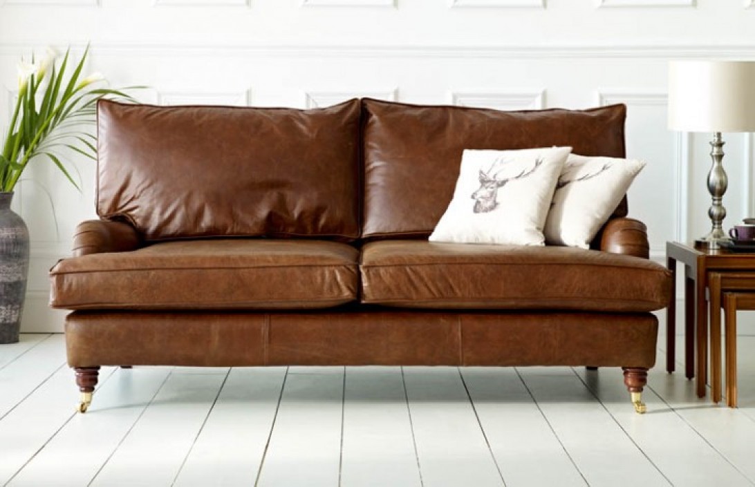 retro style leather sofa