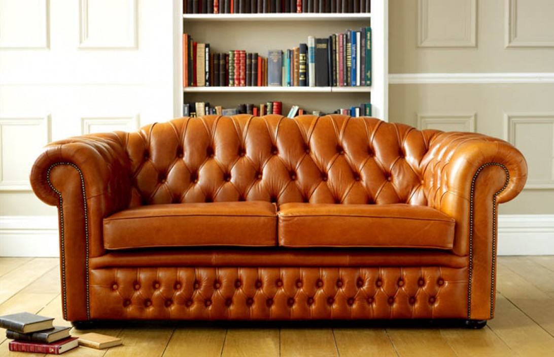 vintage tan leather sofa bed